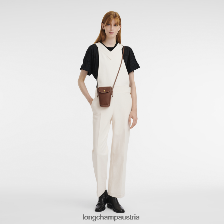 Lederwaren bei Longchamp Frauen Epure-Handyhülle mit Lederspitze braun 2008BJ708