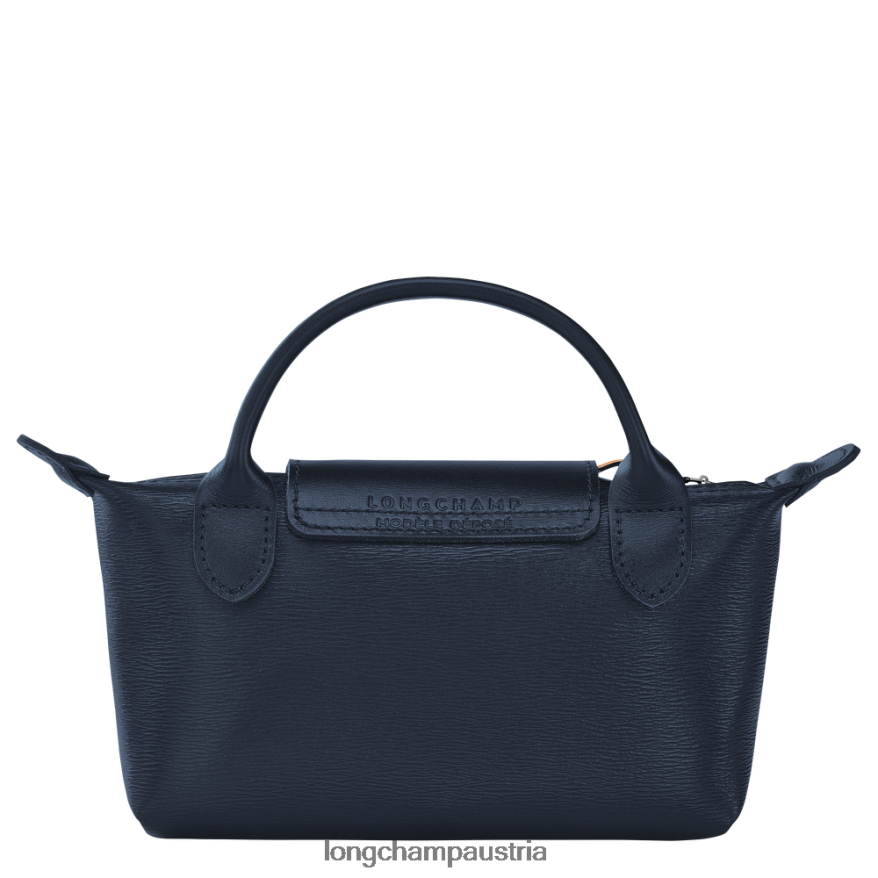 Lederwaren bei Longchamp Frauen Le Plage City-Beutel mit Griff Marine 2008BJ680