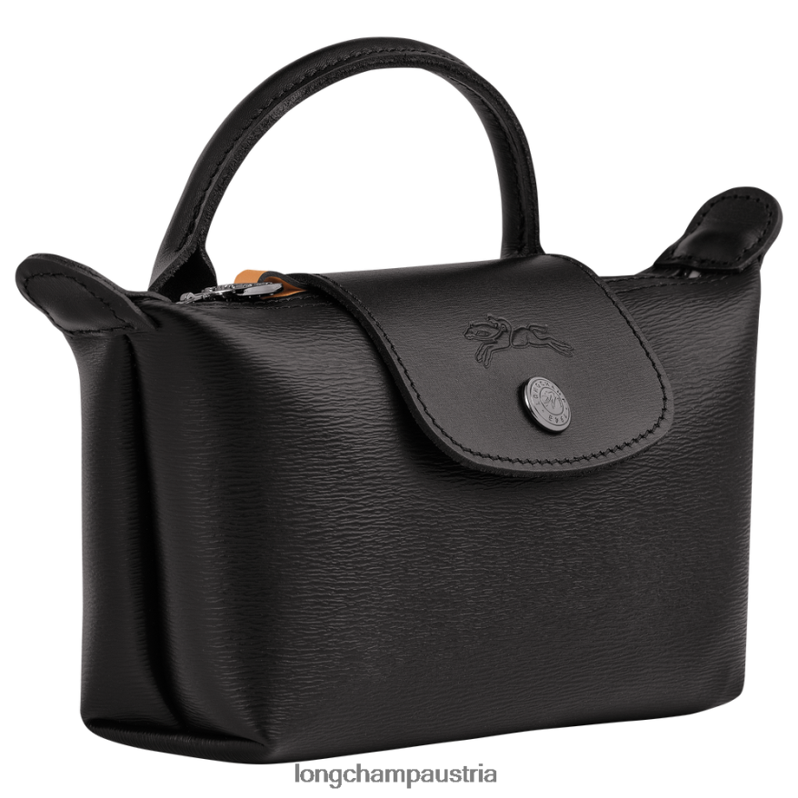 Lederwaren bei Longchamp Frauen Le Plage City-Beutel mit Griff Schwarz 2008BJ678