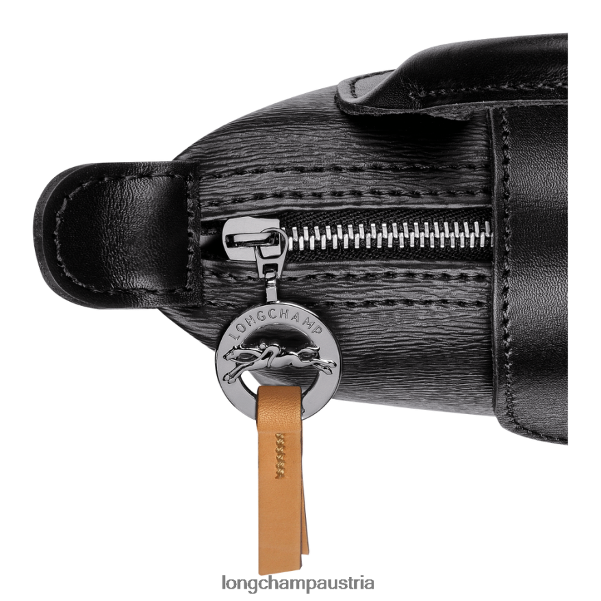 Lederwaren bei Longchamp Frauen Le Plage City-Beutel mit Griff Schwarz 2008BJ678