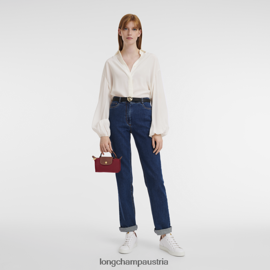 Lederwaren bei Longchamp Frauen Le Plage Original-Beutel mit Griff Rot 2008BJ664