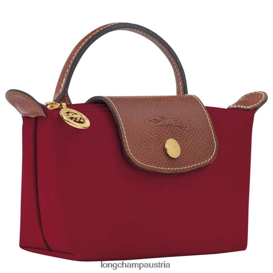 Lederwaren bei Longchamp Frauen Le Plage Original-Beutel mit Griff Rot 2008BJ664