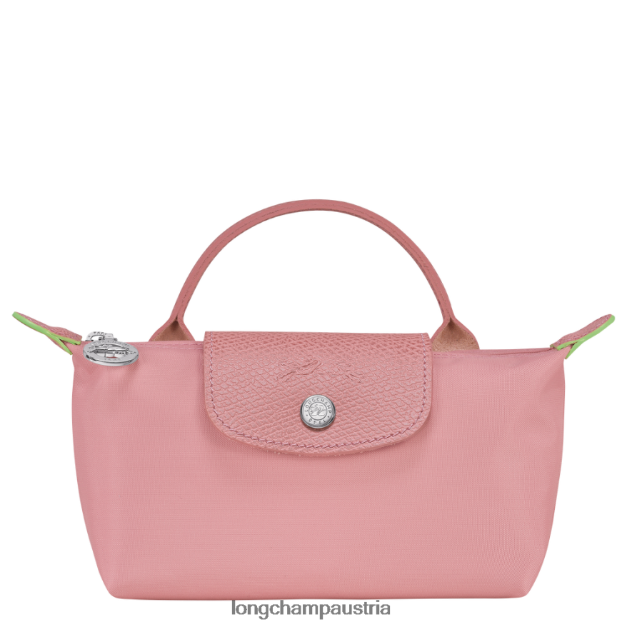 Lederwaren bei Longchamp Frauen Le Plage grüner Beutel mit Griff Blütenblatt rosa 2008BJ675