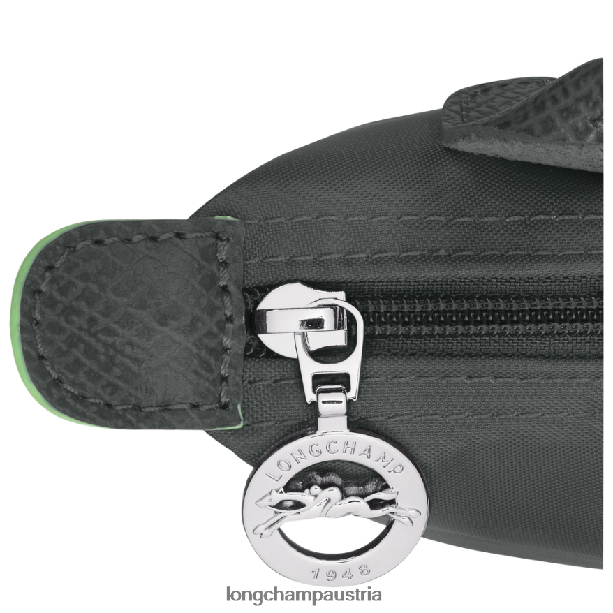 Lederwaren bei Longchamp Frauen Le Plage grüner Beutel mit Griff Graphit 2008BJ672