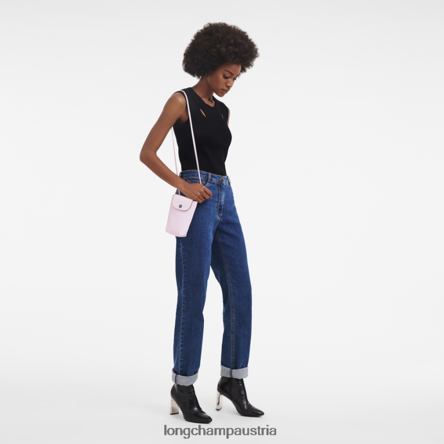 Lederwaren bei Longchamp Frauen Le Pliage Xtra-Handyhülle mit Lederspitze Blütenblatt rosa 2008BJ722