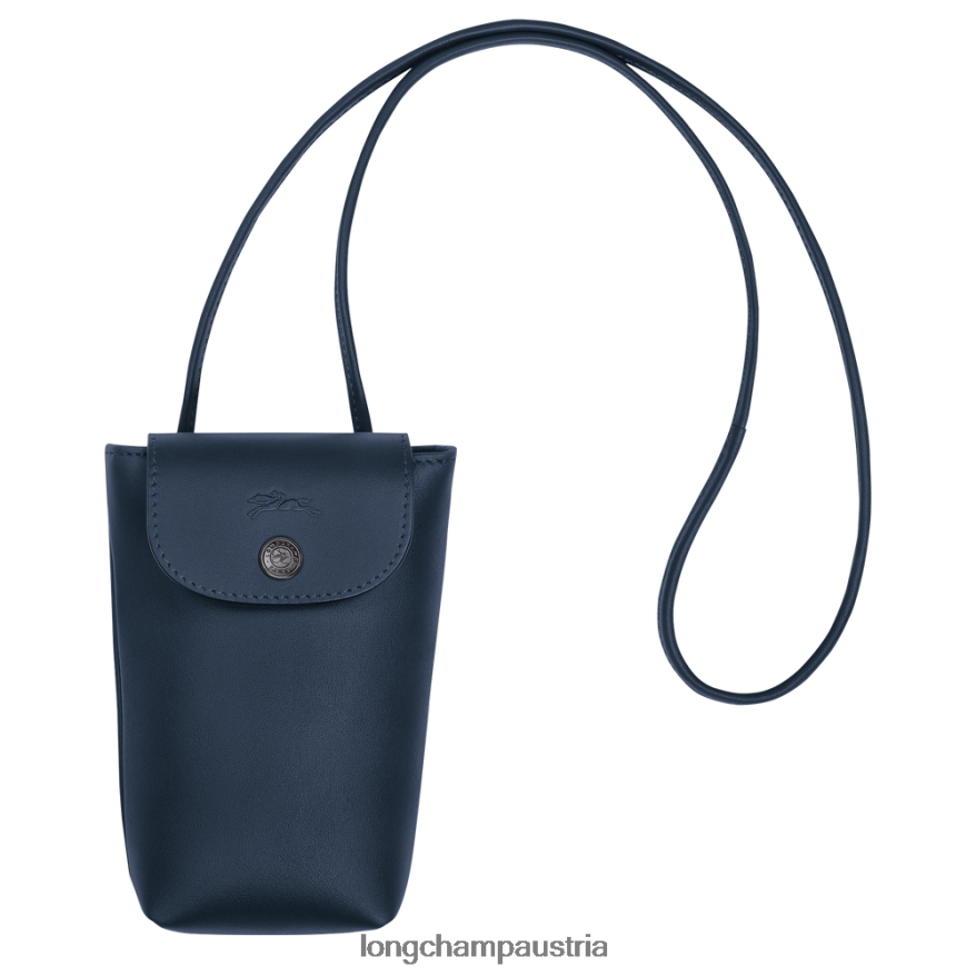 Lederwaren bei Longchamp Frauen Le Pliage Xtra-Handyhülle mit Lederspitze Marine 2008BJ720