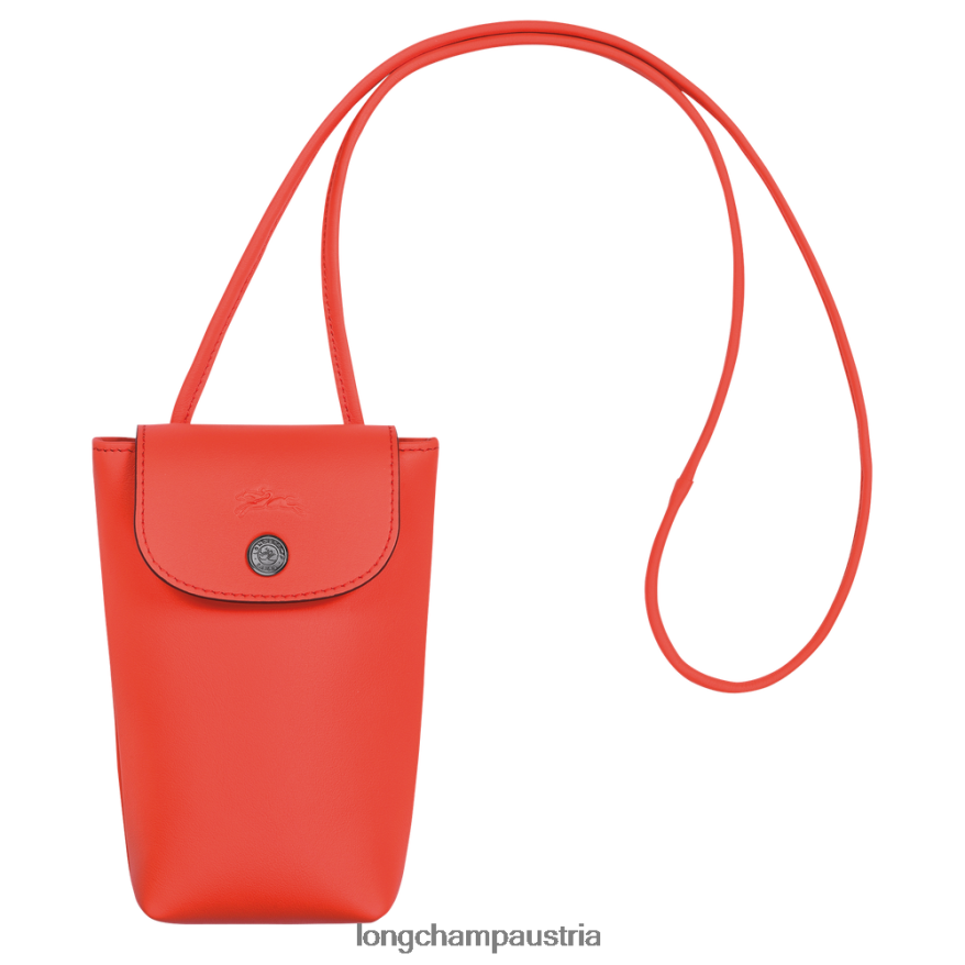 Lederwaren bei Longchamp Frauen Le Pliage Xtra-Handyhülle mit Lederspitze orange 2008BJ718