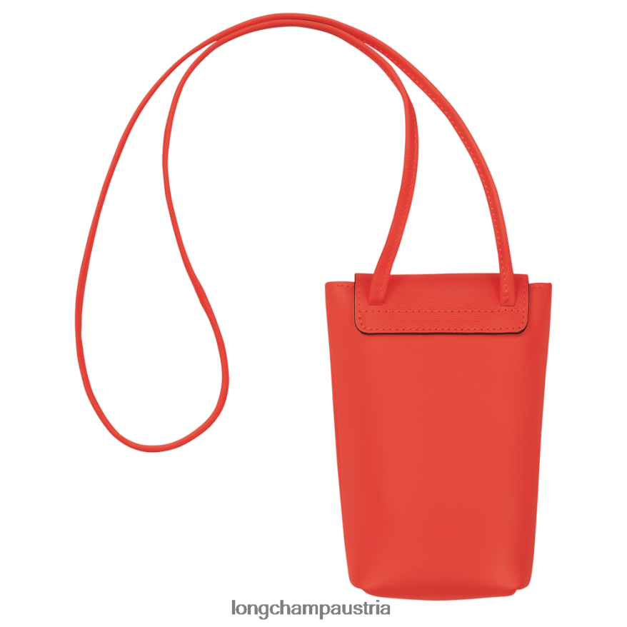 Lederwaren bei Longchamp Frauen Le Pliage Xtra-Handyhülle mit Lederspitze orange 2008BJ718