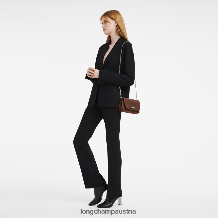 Lederwaren bei Longchamp Frauen Roseau-Kupplung Ebenholz 2008BJ247