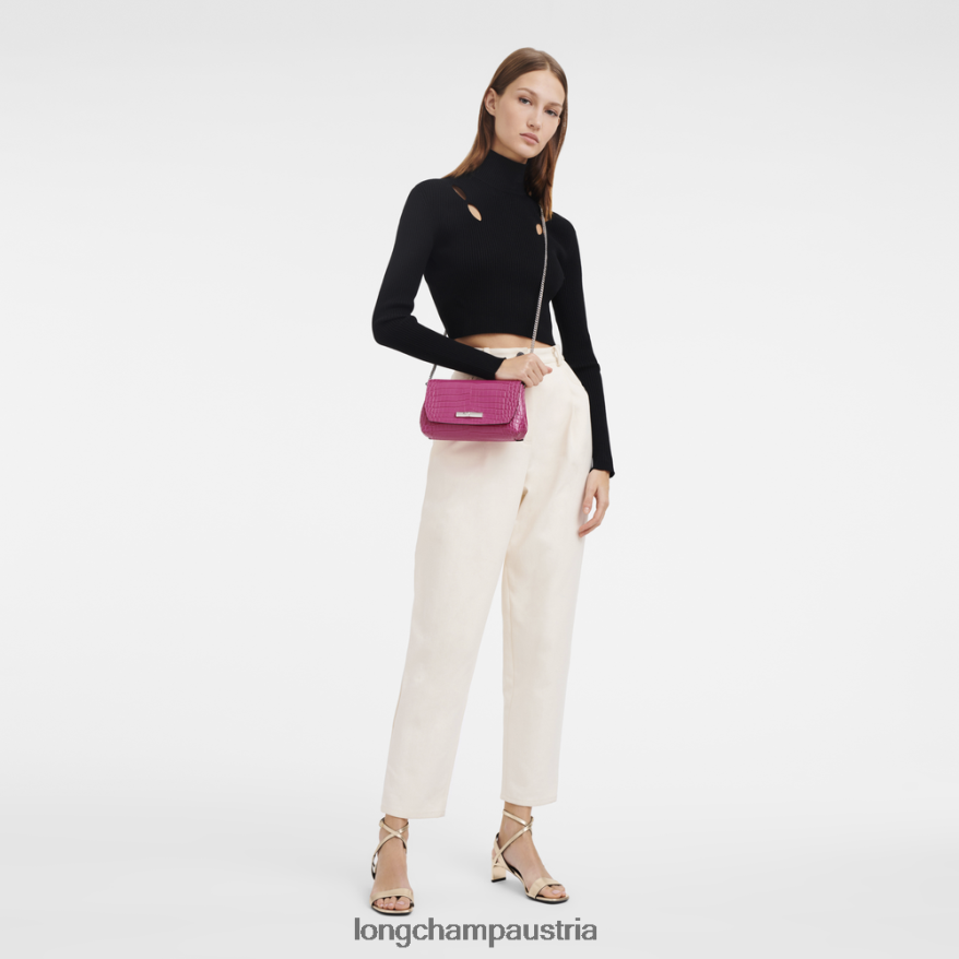 Lederwaren bei Longchamp Frauen Roseau-Kupplung Fuchsie 2008BJ258