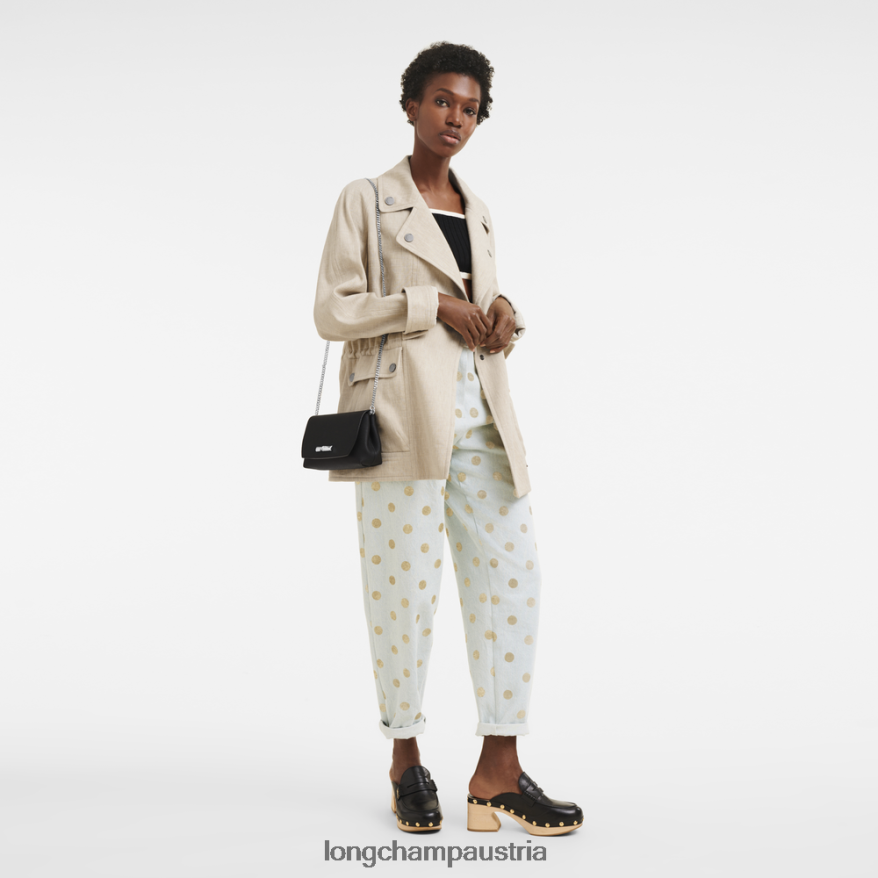 Lederwaren bei Longchamp Frauen Roseau-Kupplung Schwarz 2008BJ250