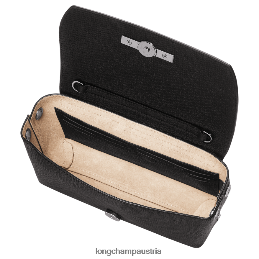 Lederwaren bei Longchamp Frauen Roseau-Kupplung Schwarz 2008BJ250