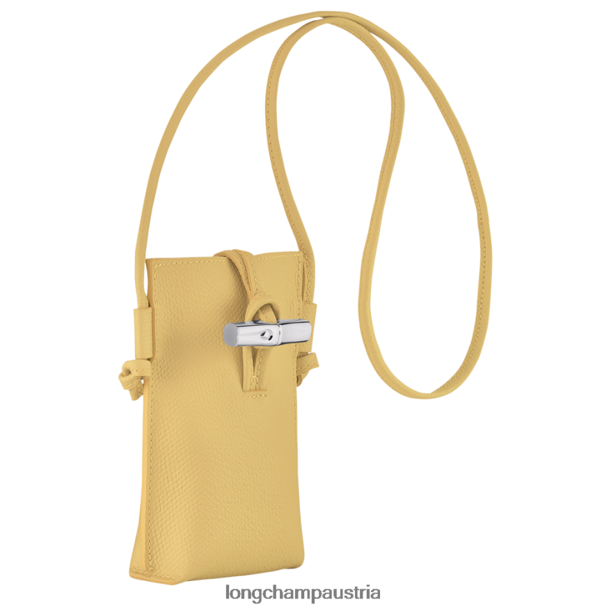 Lederwaren bei Longchamp Frauen Roseau-Telefonhülle mit Spitze Mais 2008BJ685