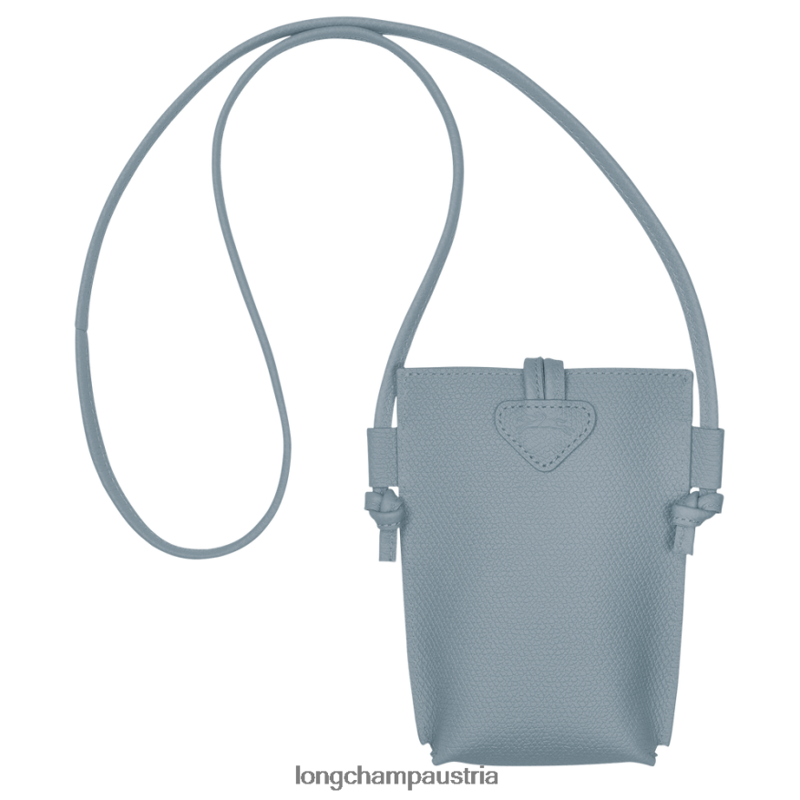 Lederwaren bei Longchamp Frauen Roseau-Telefonhülle mit Spitze wolkenblau 2008BJ687