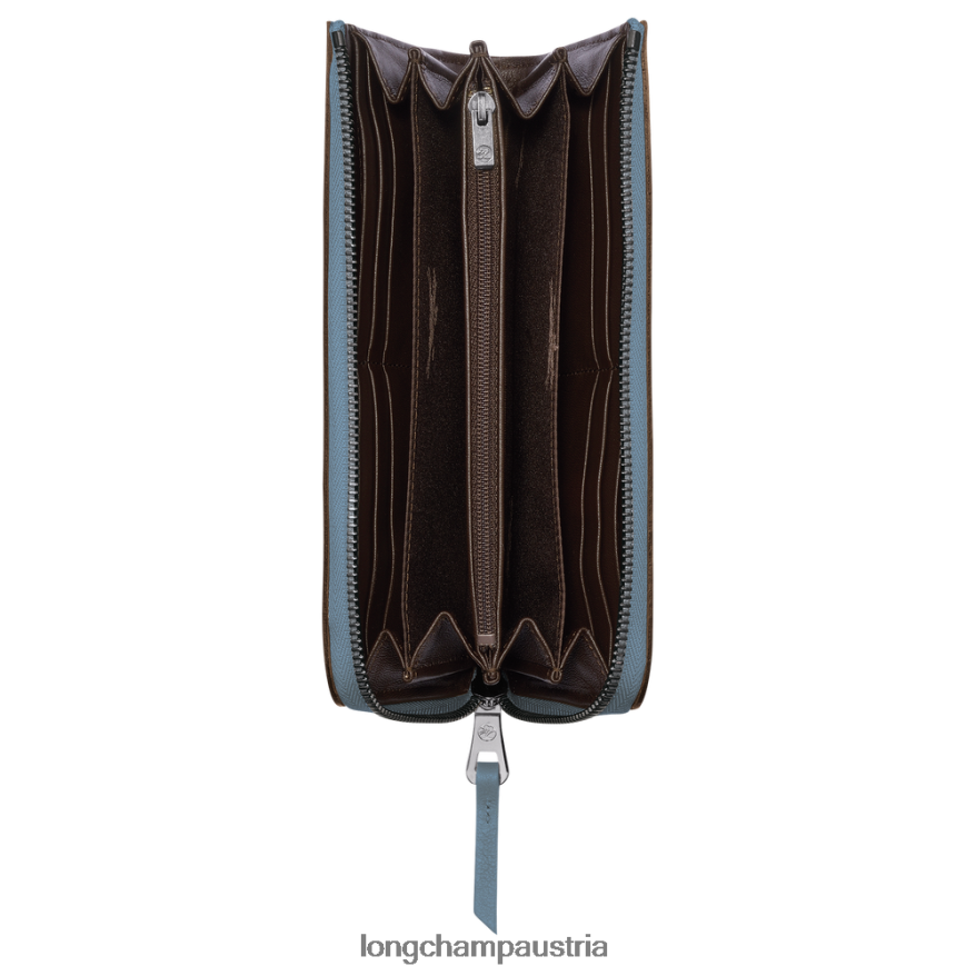 Lederwaren bei Longchamp Frauen 3D-Geldbörse mit umlaufendem Reißverschluss Schiefer 2008BJ622