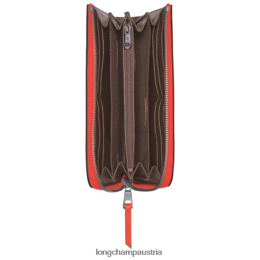 Lederwaren bei Longchamp Frauen 3D-Geldbörse mit umlaufendem Reißverschluss orange 2008BJ623