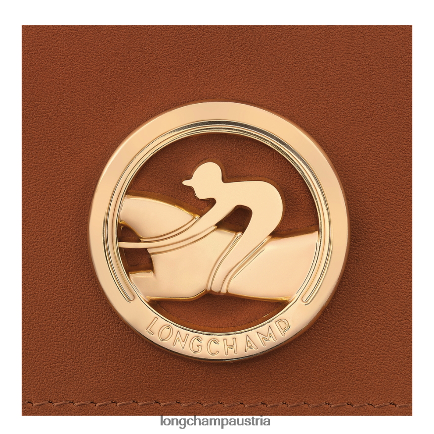 Lederwaren bei Longchamp Frauen Box-Trab-Geldbörse Cognac 2008BJ556