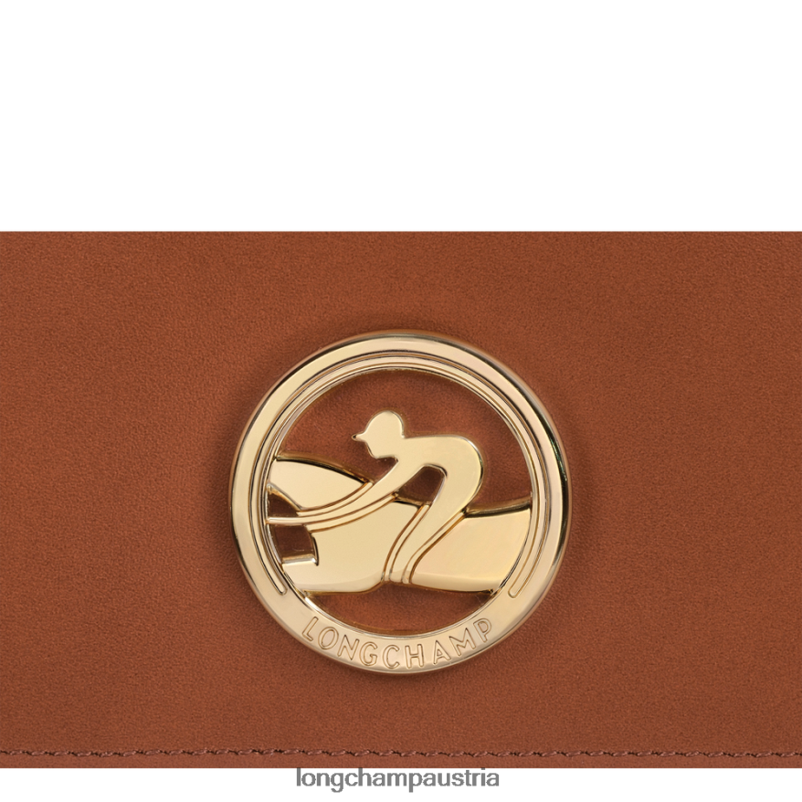 Lederwaren bei Longchamp Frauen Boxtrot-Kontinentalbrieftasche Cognac 2008BJ560