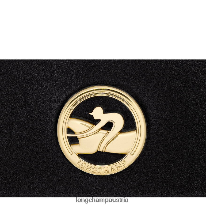 Lederwaren bei Longchamp Frauen Boxtrot-Kontinentalbrieftasche Schwarz 2008BJ558