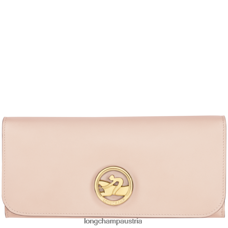 Lederwaren bei Longchamp Frauen Boxtrot-Kontinentalbrieftasche blasses Rosa 2008BJ561