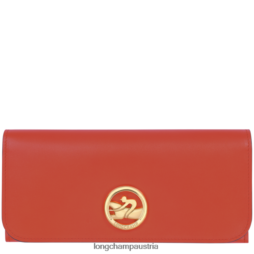 Lederwaren bei Longchamp Frauen Boxtrot-Kontinentalbrieftasche orange 2008BJ559