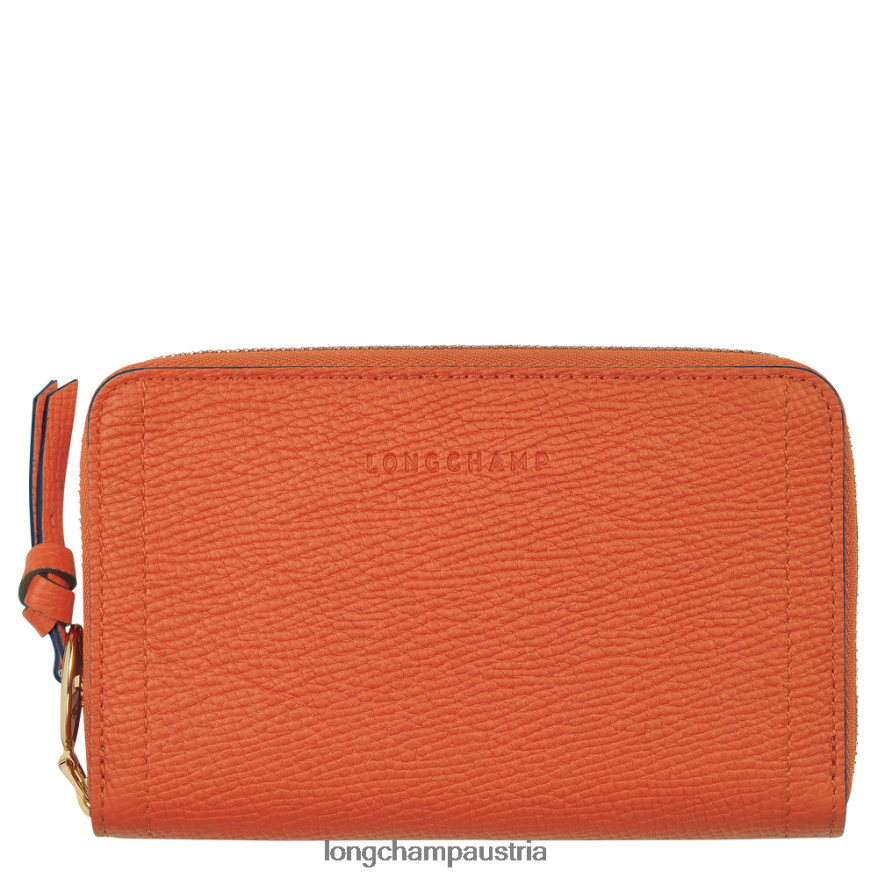 Lederwaren bei Longchamp Frauen Briefkasten-Geldbörse Karotte 2008BJ618