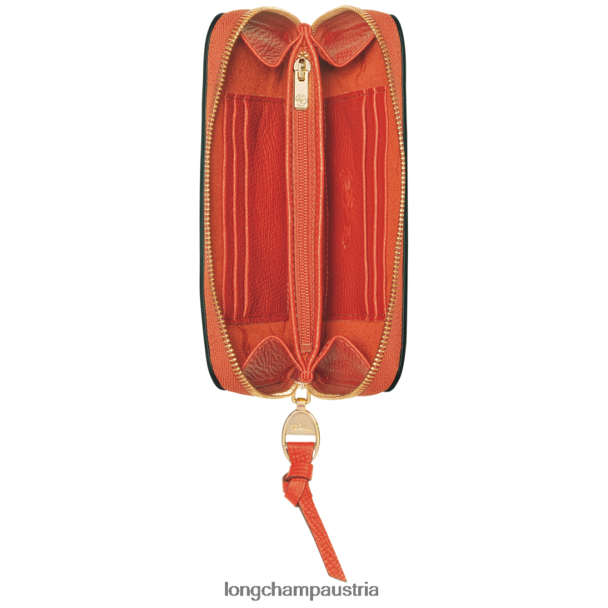 Lederwaren bei Longchamp Frauen Briefkasten-Geldbörse Karotte 2008BJ618
