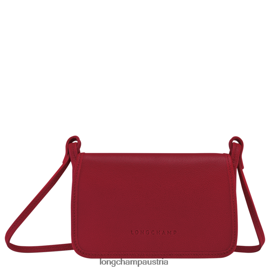 Lederwaren bei Longchamp Frauen Le Foulonne-Geldbörse mit Kette Rot 2008BJ330