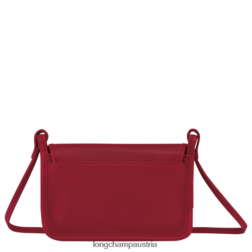 Lederwaren bei Longchamp Frauen Le Foulonne-Geldbörse mit Kette Rot 2008BJ330