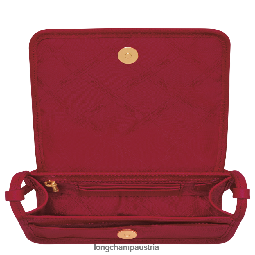 Lederwaren bei Longchamp Frauen Le Foulonne-Geldbörse mit Kette Rot 2008BJ330