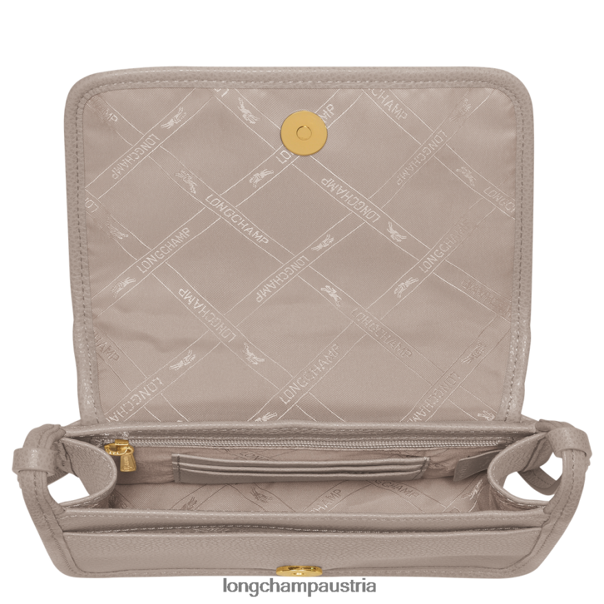 Lederwaren bei Longchamp Frauen Le Foulonne-Geldbörse mit Kette Turteltaube 2008BJ332