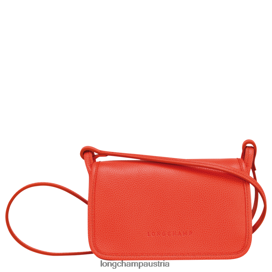 Lederwaren bei Longchamp Frauen Le Foulonne-Geldbörse mit Kette orange 2008BJ328
