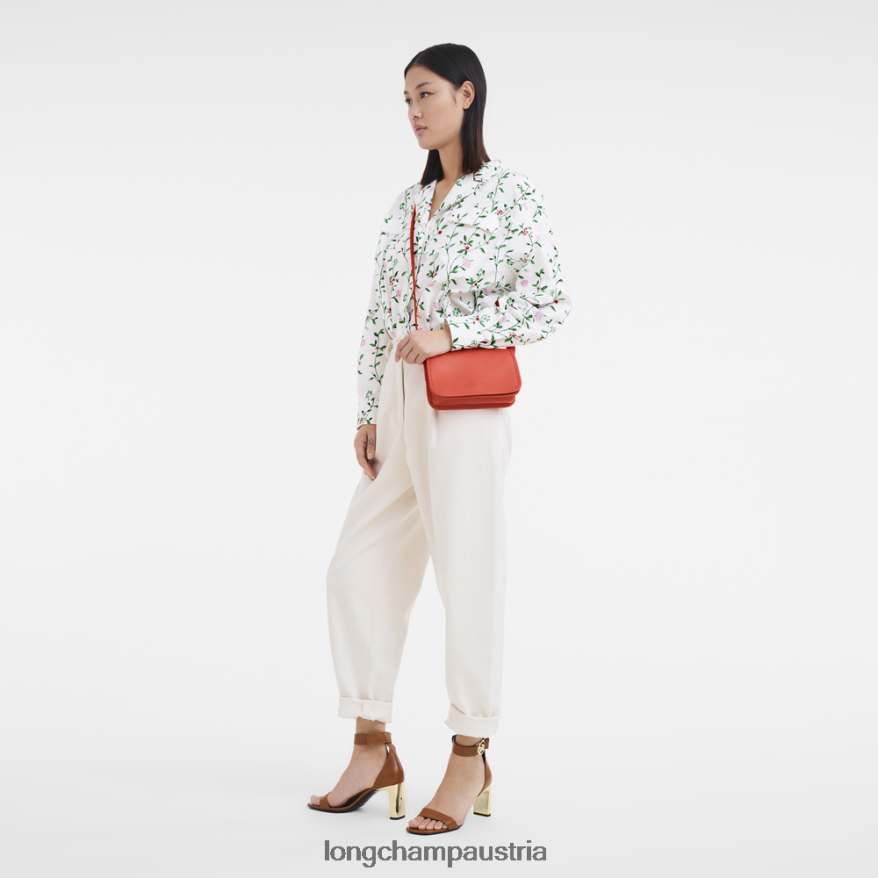 Lederwaren bei Longchamp Frauen Le Foulonne-Geldbörse mit Kette orange 2008BJ328