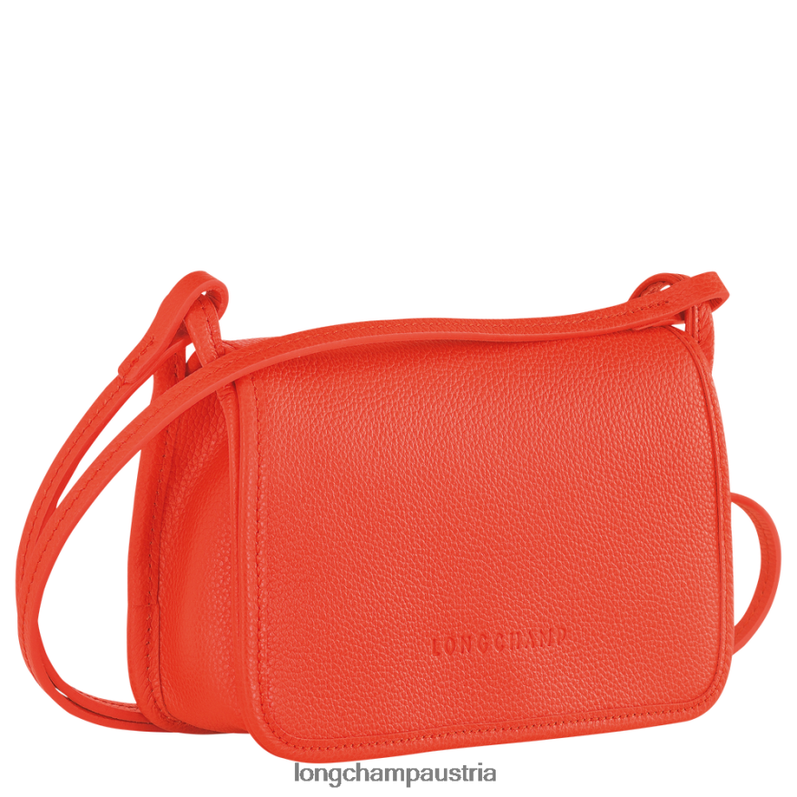 Lederwaren bei Longchamp Frauen Le Foulonne-Geldbörse mit Kette orange 2008BJ328
