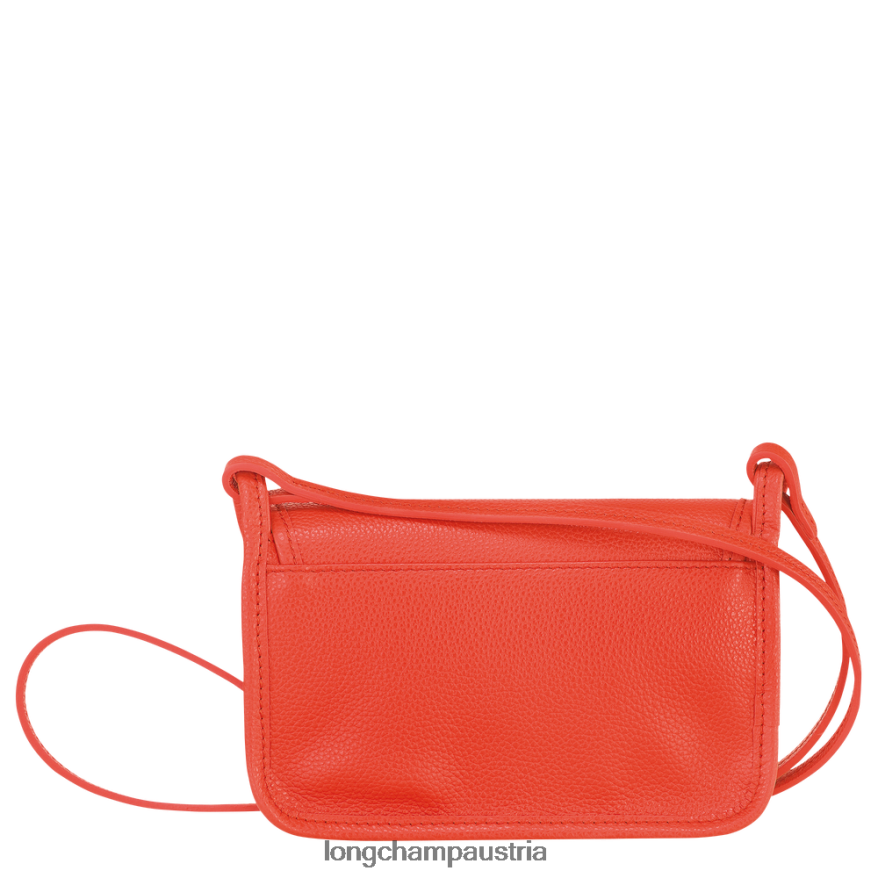 Lederwaren bei Longchamp Frauen Le Foulonne-Geldbörse mit Kette orange 2008BJ328