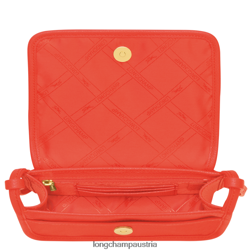 Lederwaren bei Longchamp Frauen Le Foulonne-Geldbörse mit Kette orange 2008BJ328