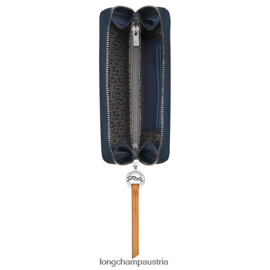 Lederwaren bei Longchamp Frauen Le Plage City-Geldbörse Marine 2008BJ553