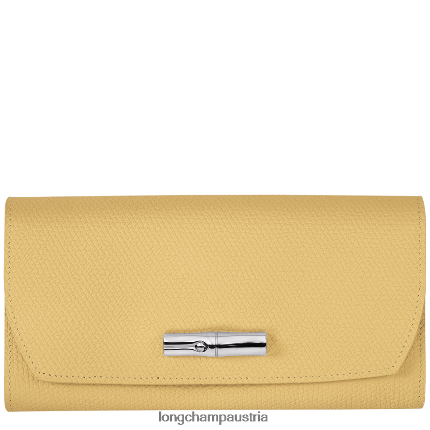 Lederwaren bei Longchamp Frauen Roseau Continental-Geldbörse Mais 2008BJ589