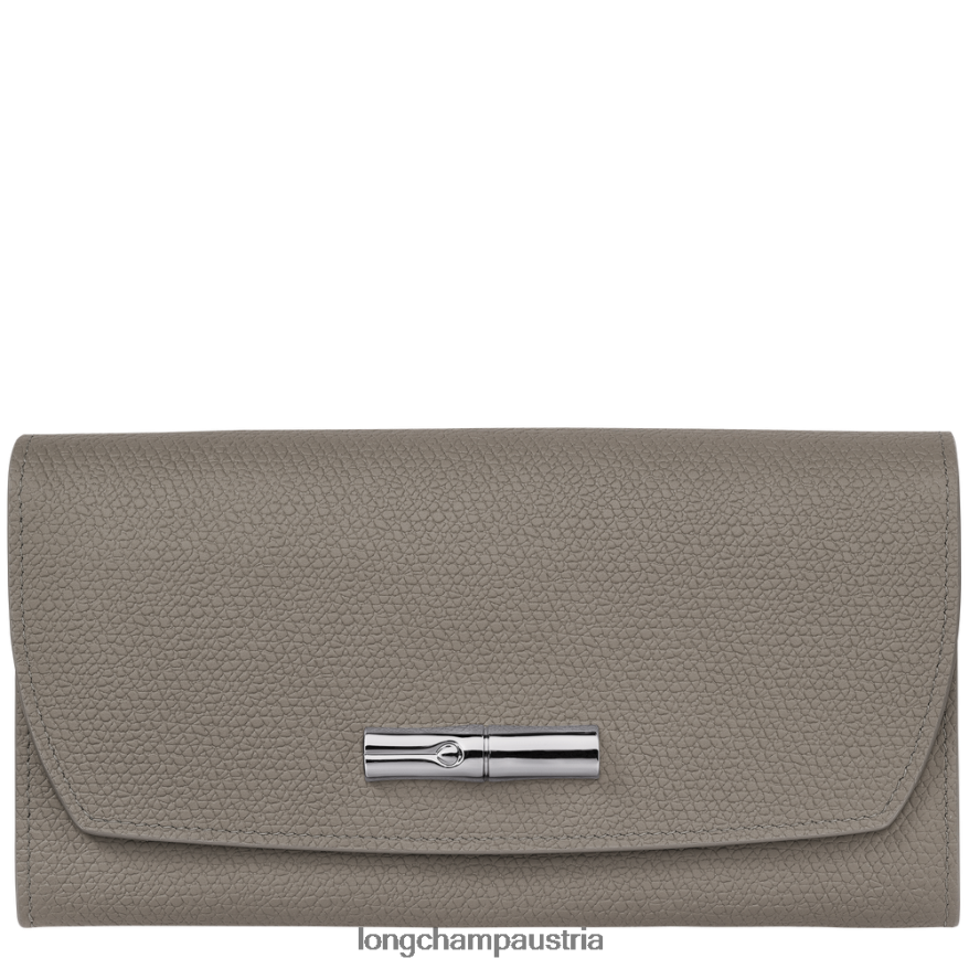 Lederwaren bei Longchamp Frauen Roseau Continental-Geldbörse Turteltaube 2008BJ592