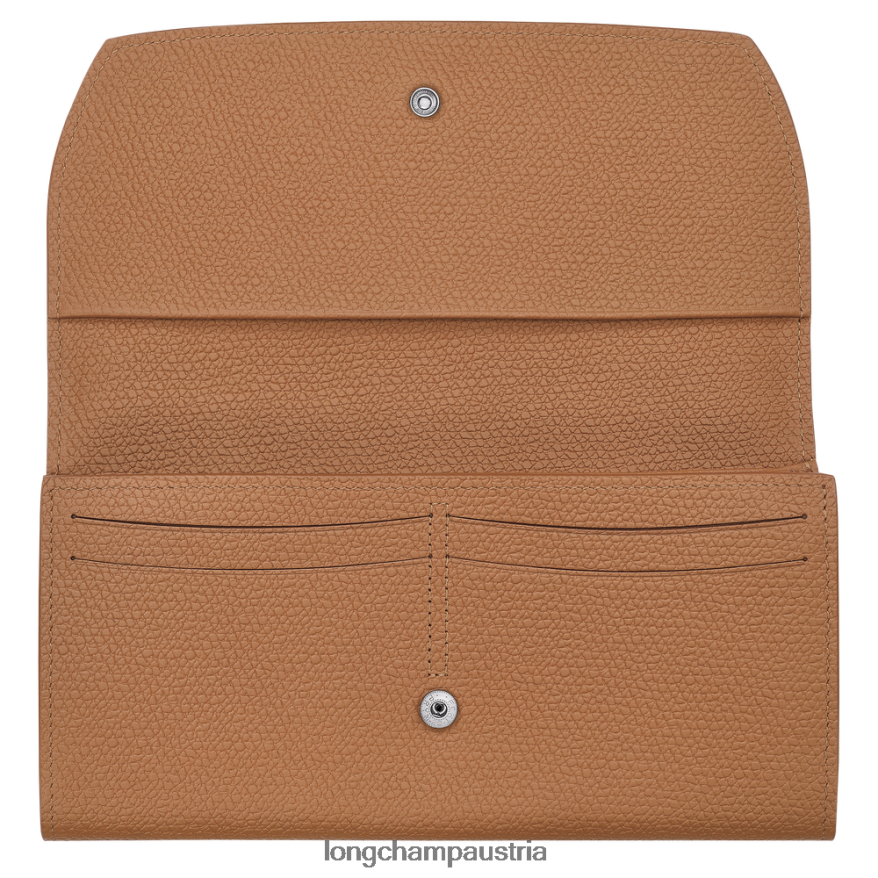 Lederwaren bei Longchamp Frauen Roseau Continental-Geldbörse natürlich 2008BJ588