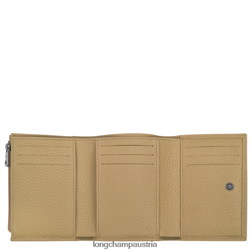 Lederwaren bei Longchamp Frauen Roseau Essential-Geldbörse Beige 2008BJ572