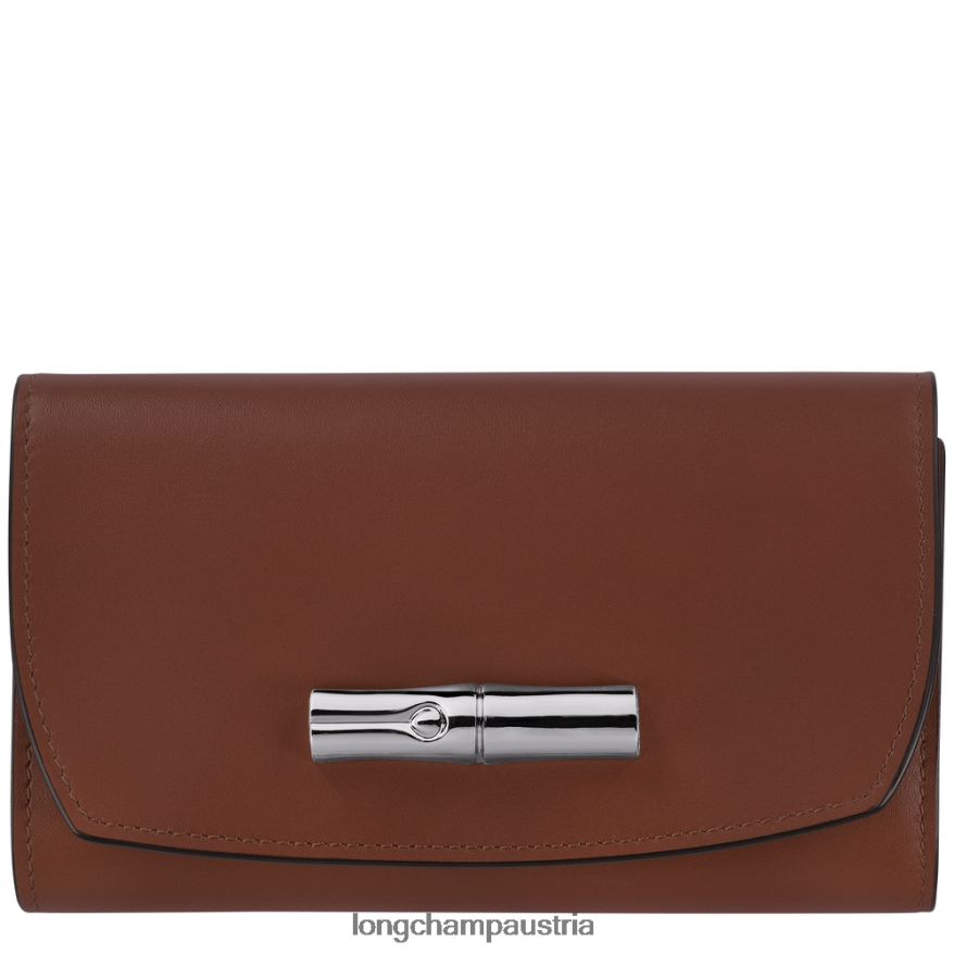 Lederwaren bei Longchamp Frauen Roseau-Geldbörse Ebenholz 2008BJ562