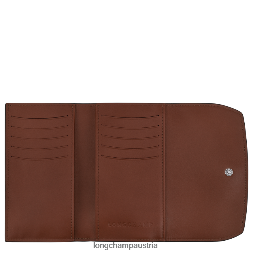 Lederwaren bei Longchamp Frauen Roseau-Geldbörse Ebenholz 2008BJ562