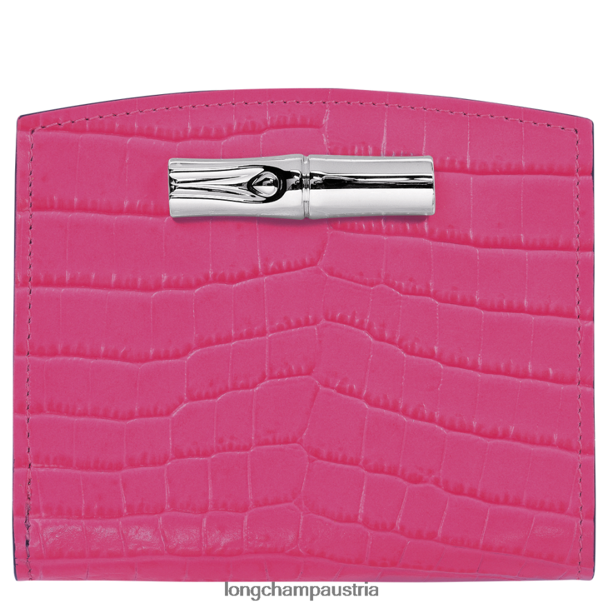 Lederwaren bei Longchamp Frauen Roseau-Geldbörse Fuchsie 2008BJ593