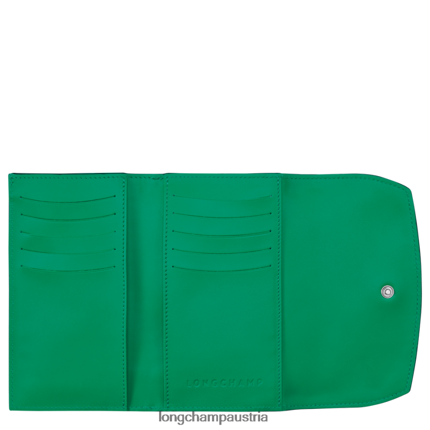 Lederwaren bei Longchamp Frauen Roseau-Geldbörse Gras/grünes Licht 2008BJ563