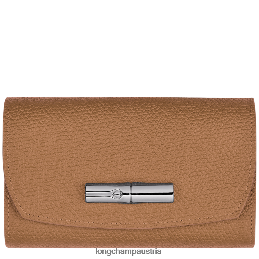 Lederwaren bei Longchamp Frauen Roseau-Geldbörse natürlich 2008BJ576
