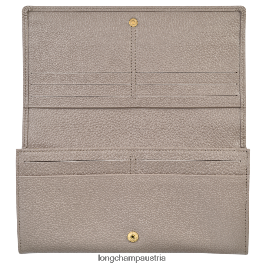 Lederwaren bei Longchamp Frauen le foulonne kontinentales Portemonnaie Turteltaube 2008BJ612