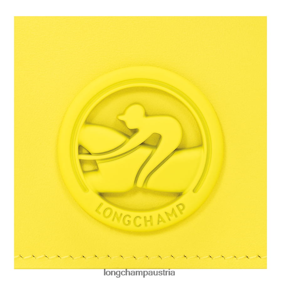 Lederwaren bei Longchamp Frauen Boxtrot-Geldbörse mit Lederspitze Zitrone 2008BJ514