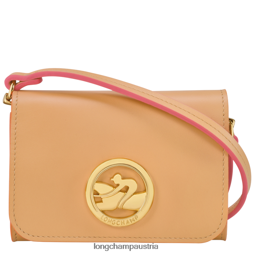 Lederwaren bei Longchamp Frauen Boxtrot-Geldbörse mit Lederspitze pflanzlich 2008BJ513