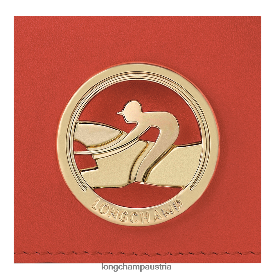 Lederwaren bei Longchamp Frauen Boxtrot-Geldbörse mit Schultergurt orange 2008BJ517